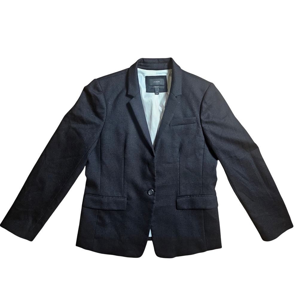 J.Crew Regent Wool Blend Tailored Blazer Jacket Womens 12 Old Money Preppy